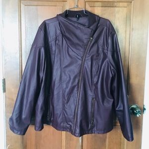 Maroon 3X Faux Leather Jacket